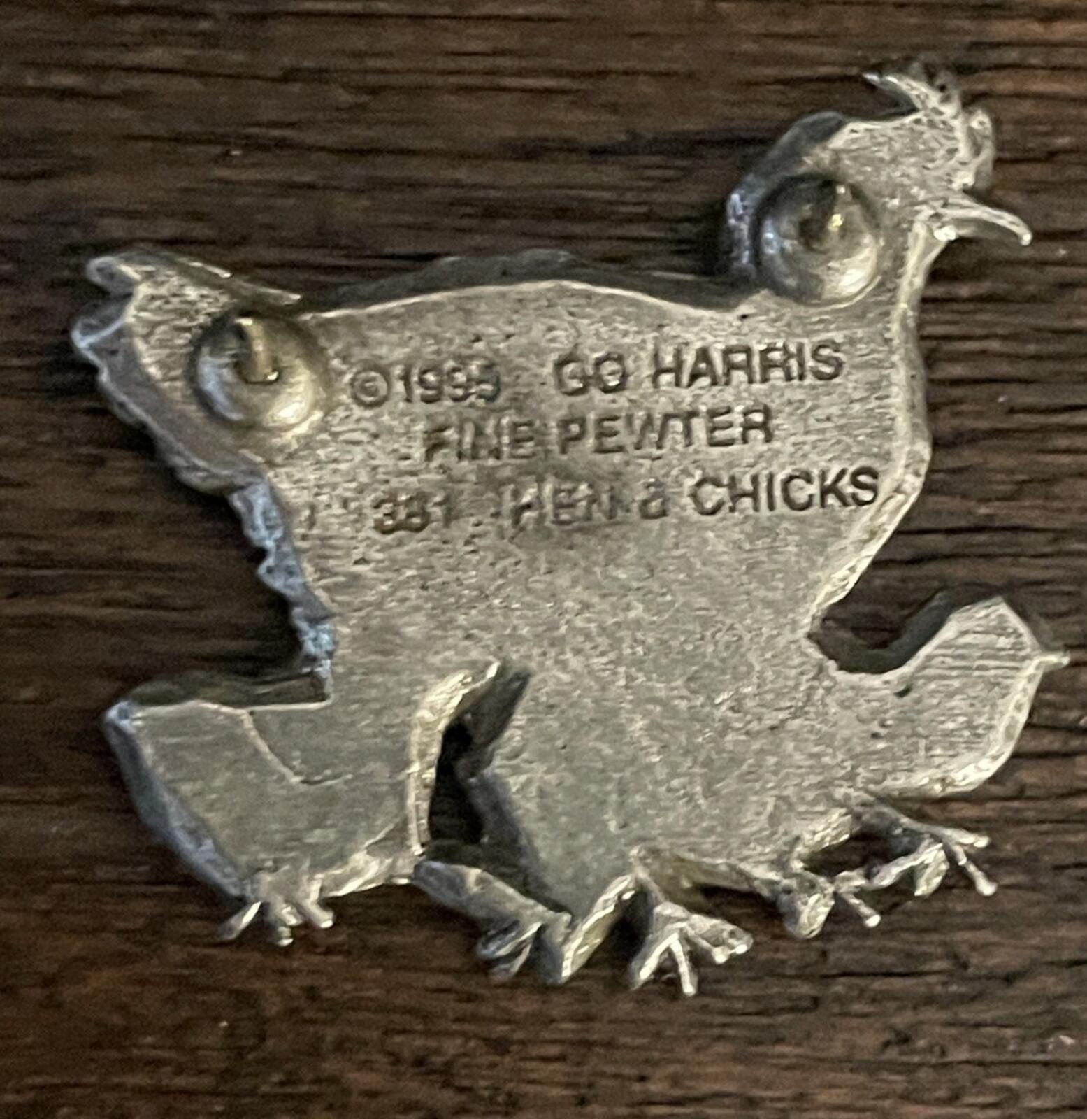 Hen & Chicks Brooch Pin George G. Harris Pewter 1999 - Image 2