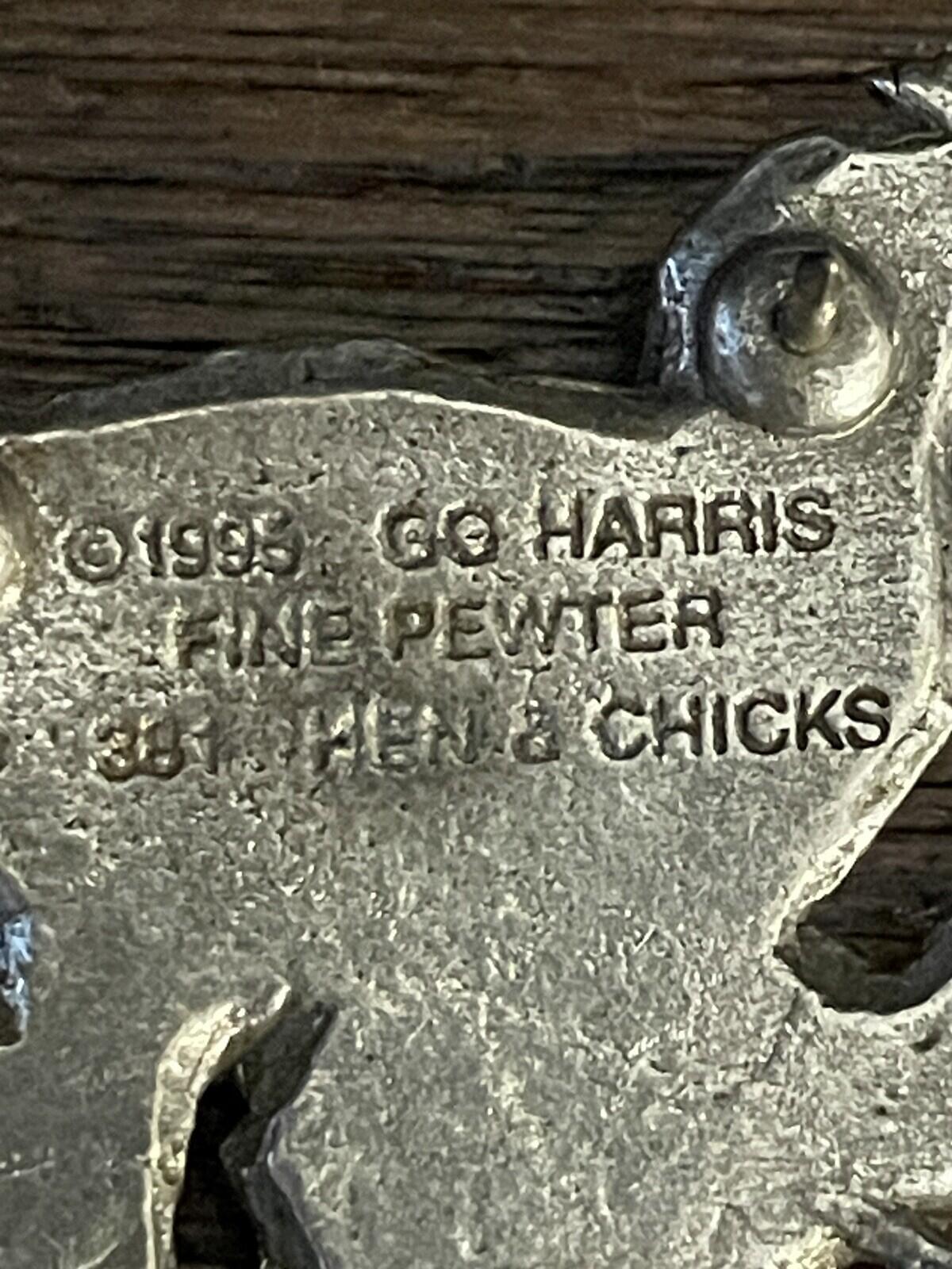 Hen & Chicks Brooch Pin George G. Harris Pewter 1999 - Image 3