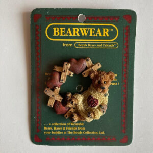 Boyds Bear With Hearts Brooch Lapel Pin