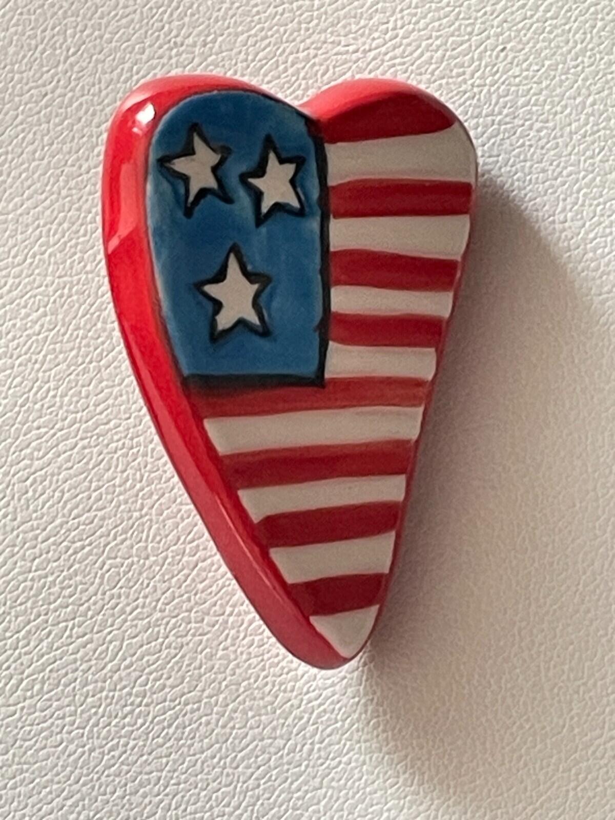 Silvestri American Flag Heart Pin