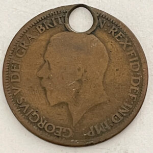 1931 Half Penny Georgivs British Coin Pendant Vintage