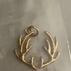 Antlers Pendant Charm Gold Tone