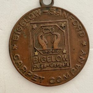 Bigelow Sanford Carpet Co 125th Anniversary Bronze Medal Pendant 1825-1950