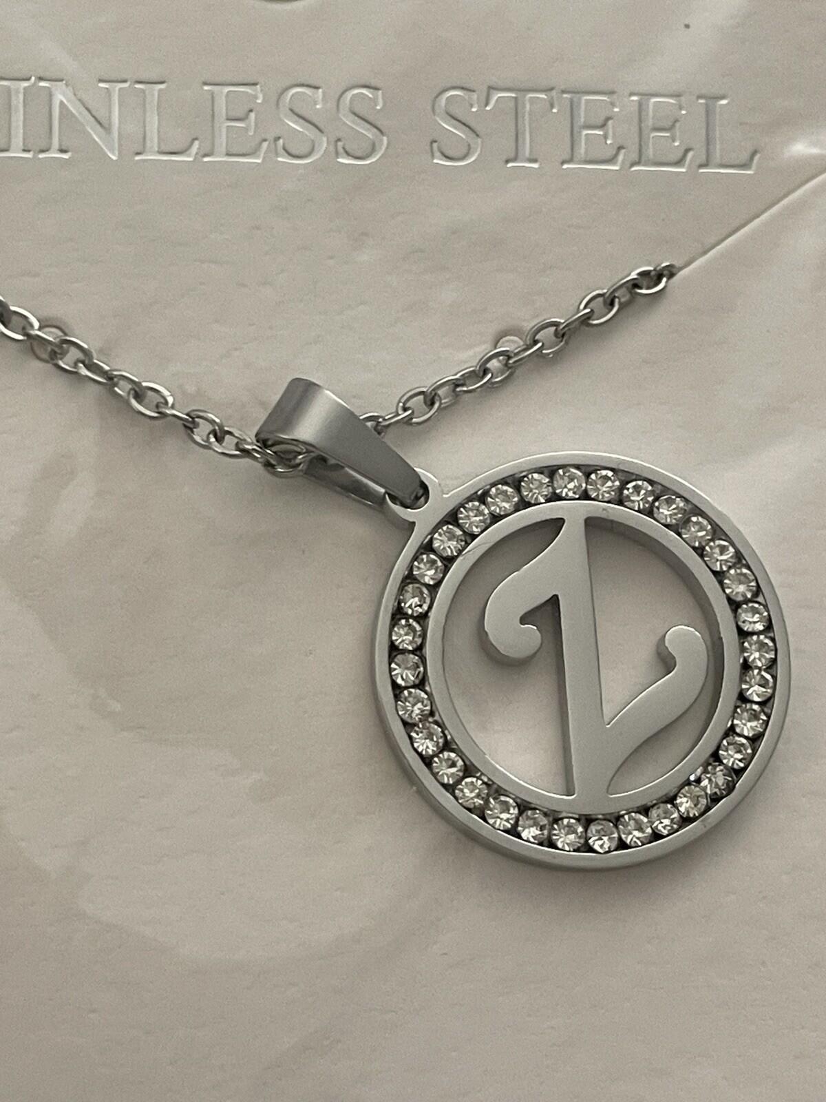 Initial Z Pendant Necklace Letter Z Necklace Silver Tone