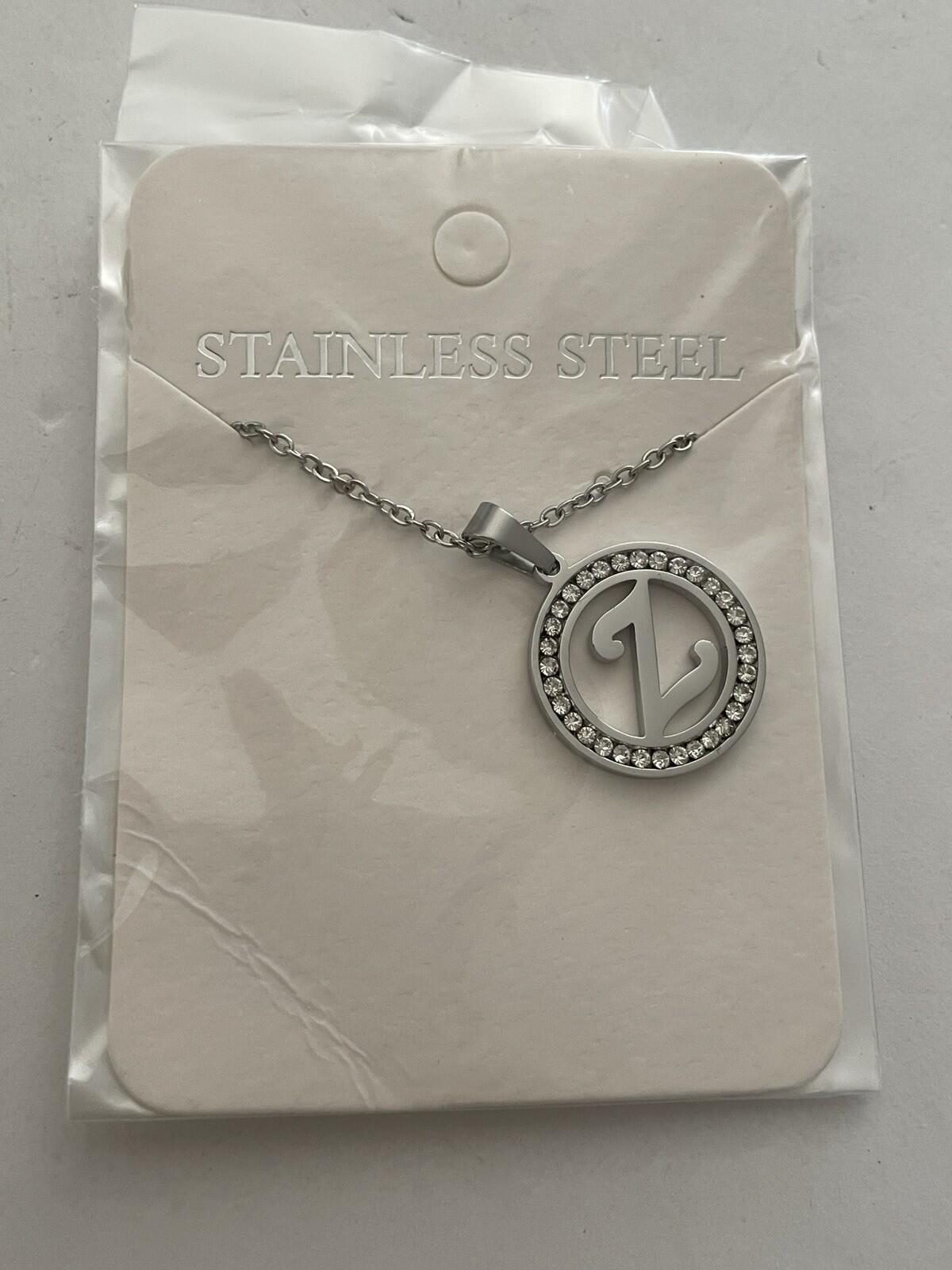 Initial Z Pendant Necklace Letter Z Necklace Silver Tone - Image 2