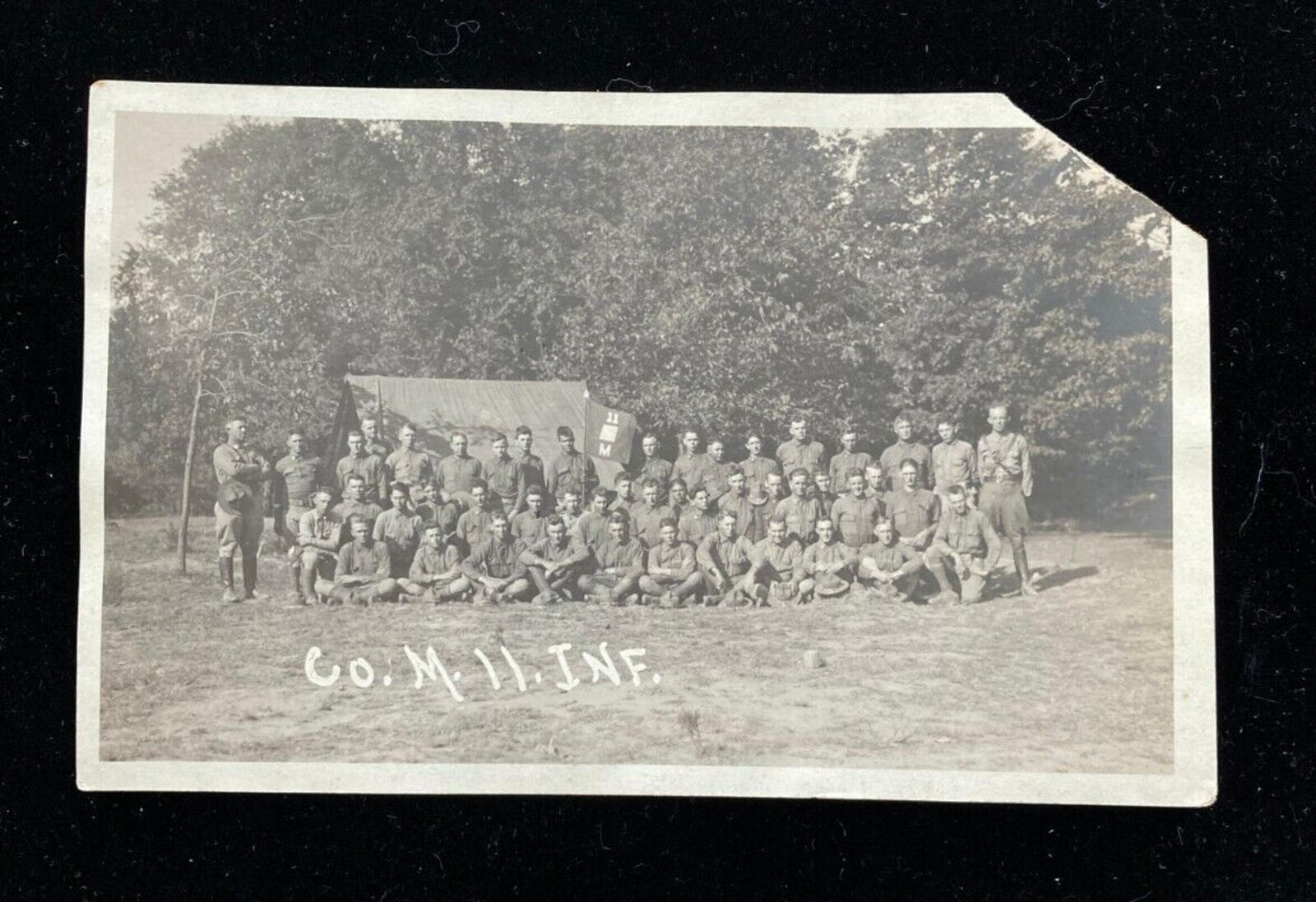 Co M 11 INF Military Men In Uniform Danville Kentucky RPPC Postcard