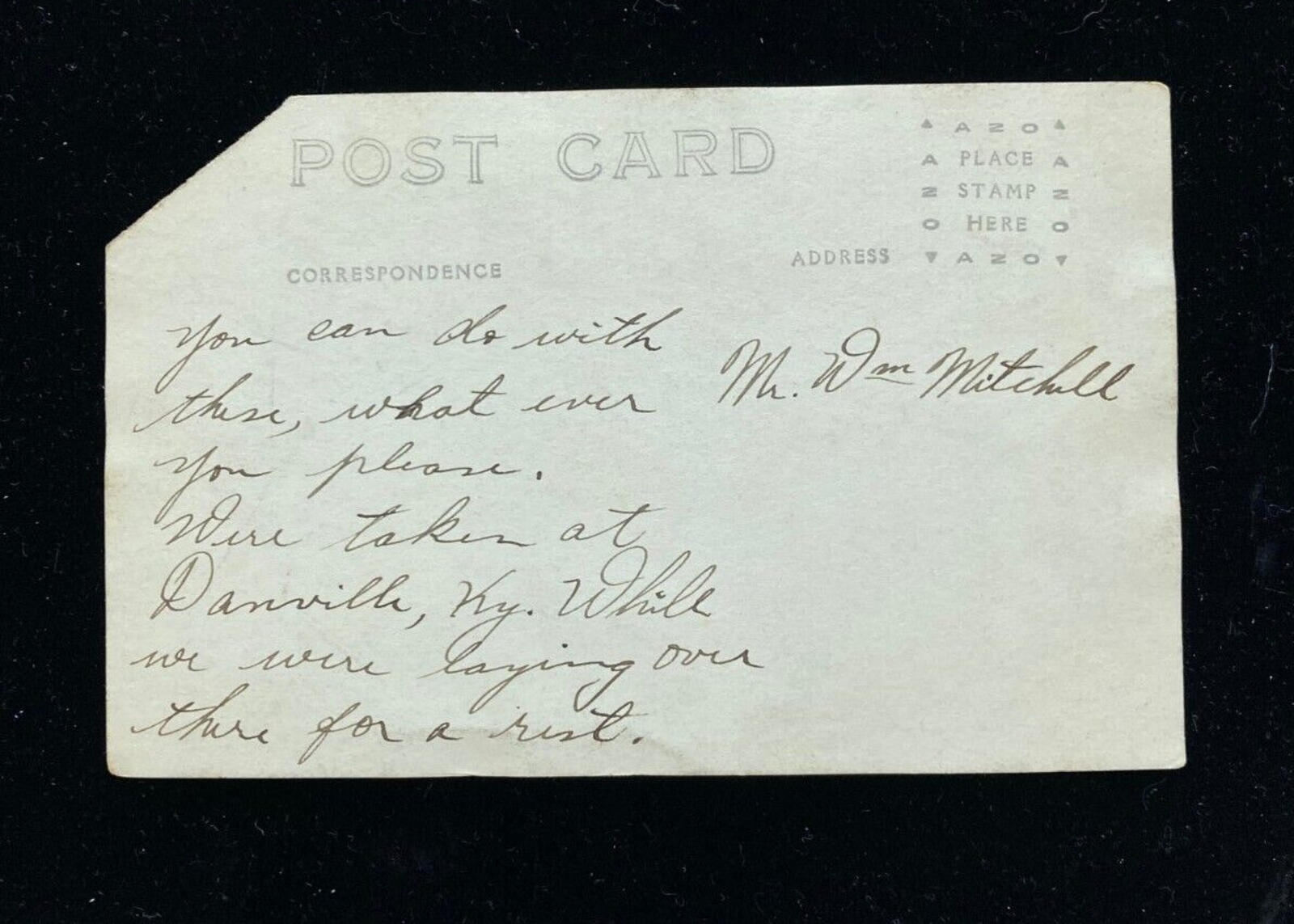 Co M 11 INF Military Men In Uniform Danville Kentucky RPPC Postcard - Image 2