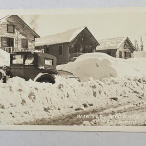 Winter Storage Westwood California Postcard RPPC Vintage Car In Snow