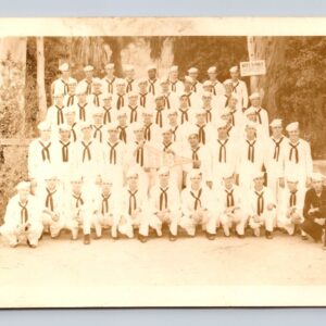 Navy Sailors In Uniform Group Photo Postcard RPPC Vintage Postcard Military Men