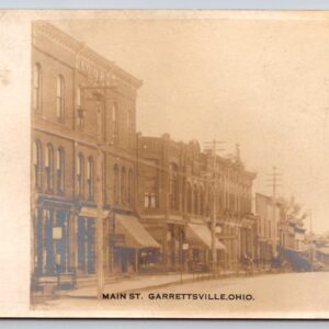 Main St Garrettsville Ohio Postcard RPPC