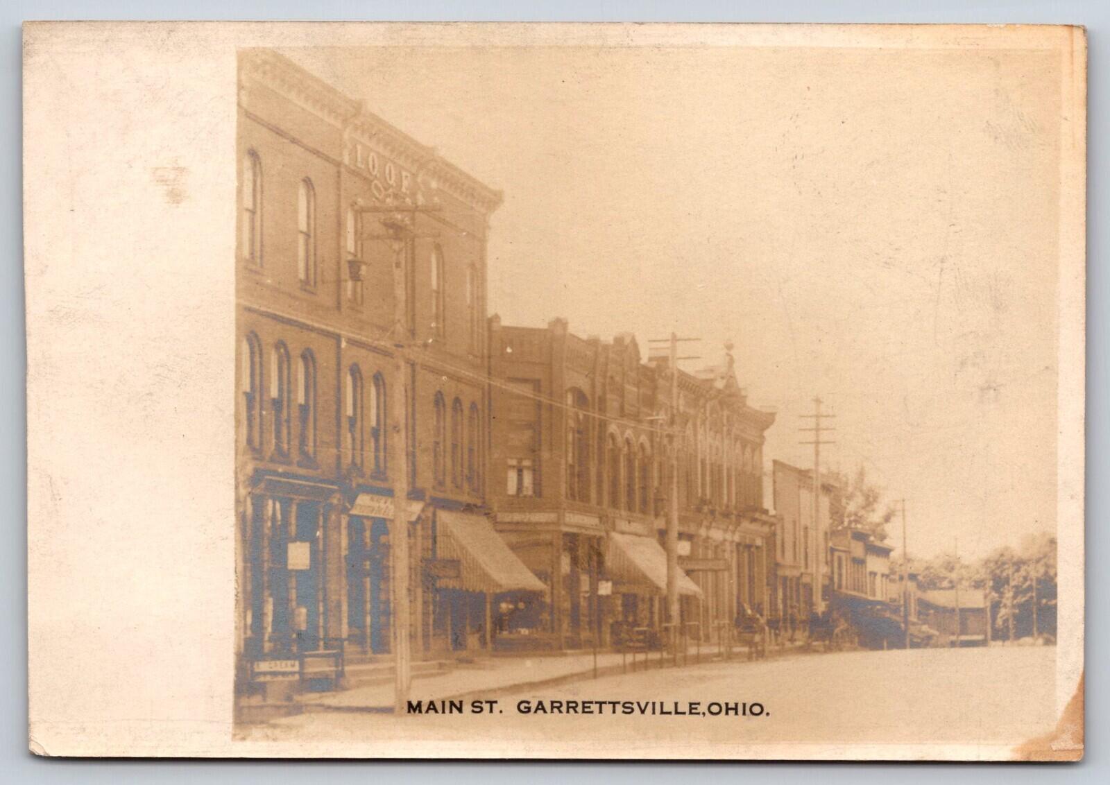 Main St Garrettsville Ohio Postcard RPPC