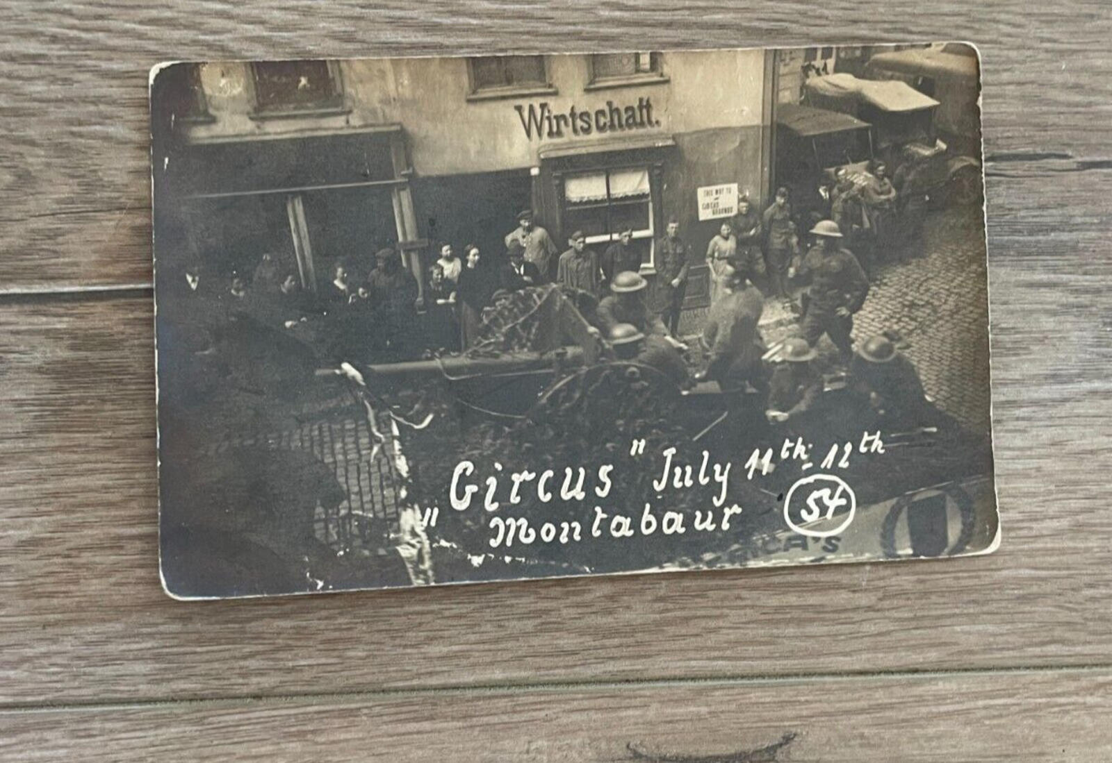 Circus July 11th Montabaur Germany In Front Of Wirtschaft Store Front Postcard