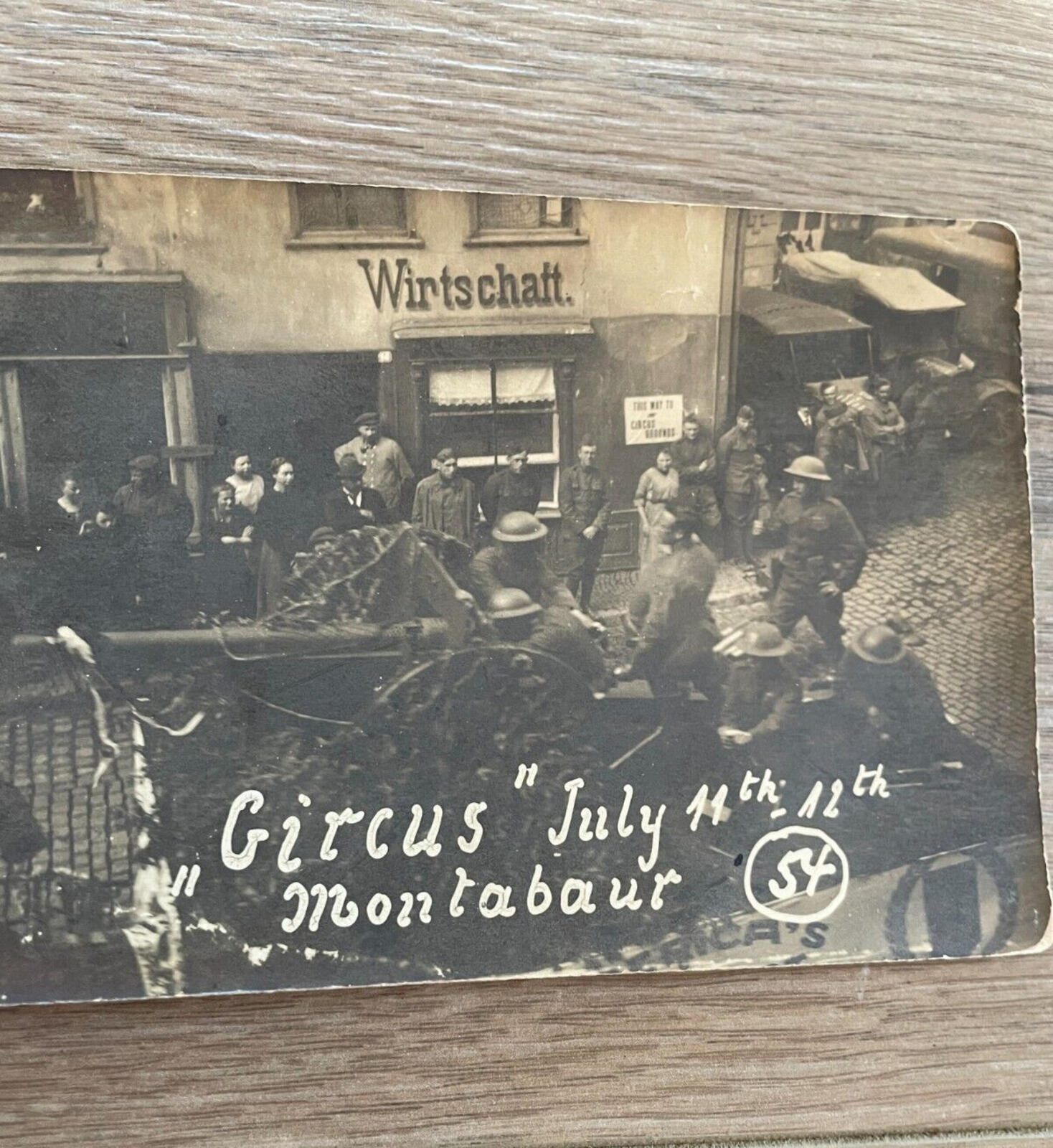 Circus July 11th Montabaur Germany In Front Of Wirtschaft Store Front Postcard - Image 2