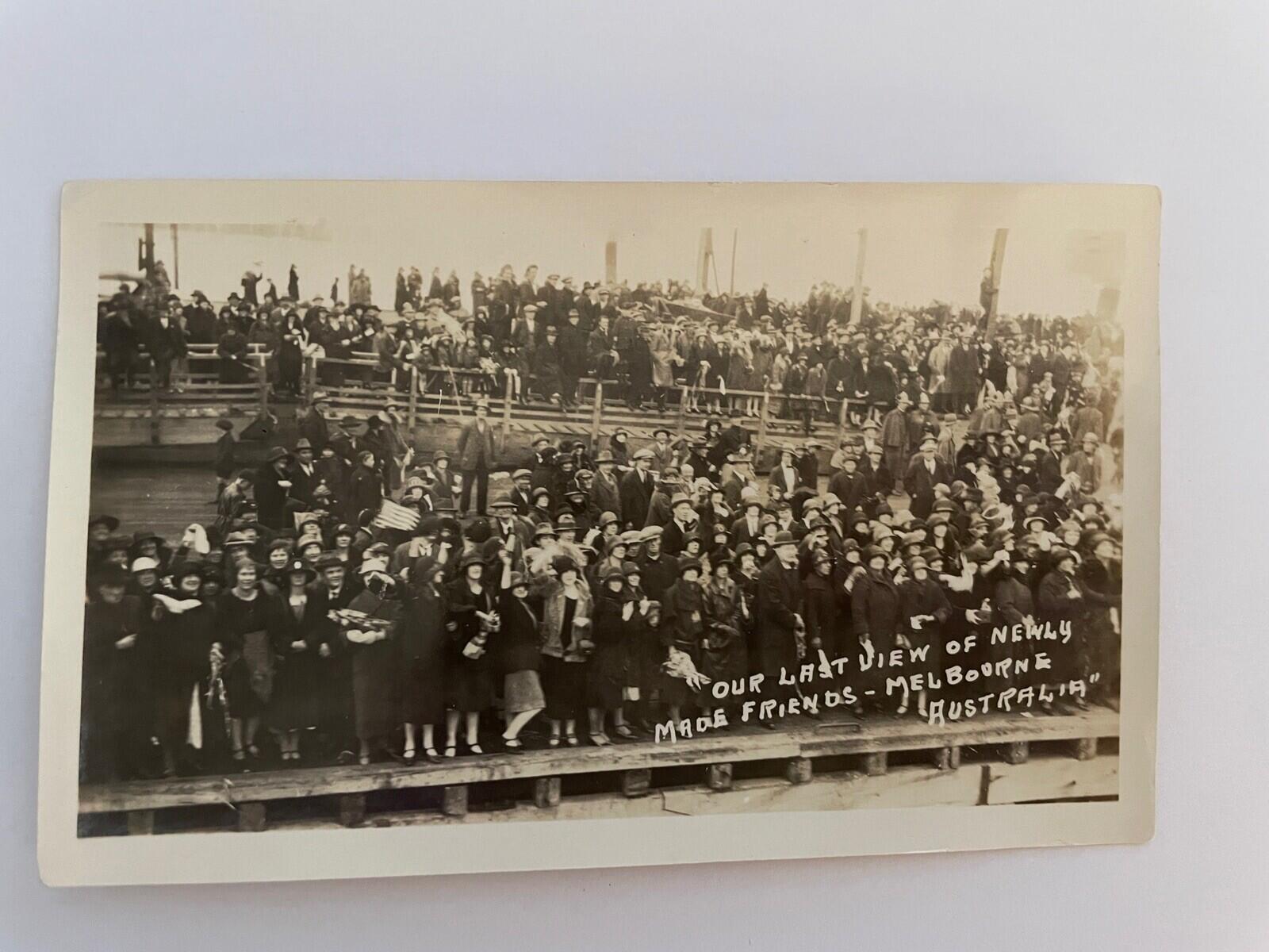 Our Last View Of Newly Made Friends Melbourne Australia Photo Vtg Black & White