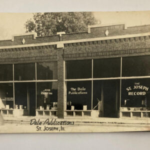 The St. Joseph Record Newspaper Office Dale Publications Illinois RPPC Postcard