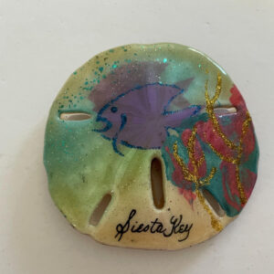 Siesta Key Painted Fish Sand Dollar Magnet