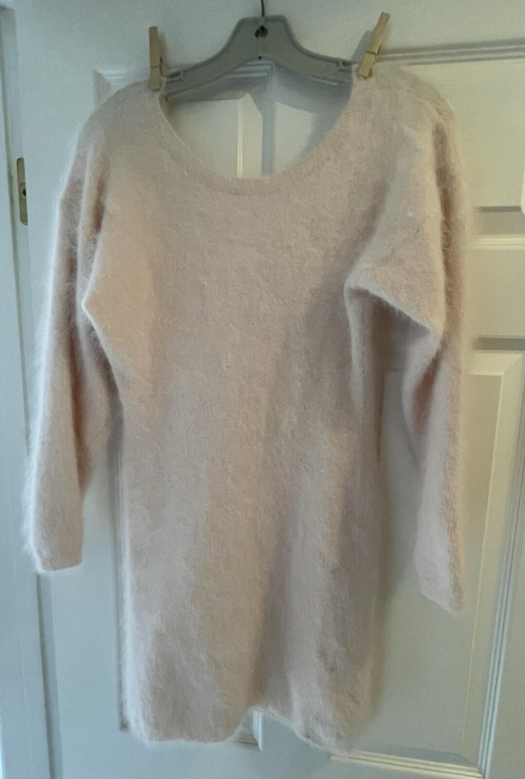 Brass Plum Nordstrom Pink Angora Sweater Dress Size Small Vintage Dress