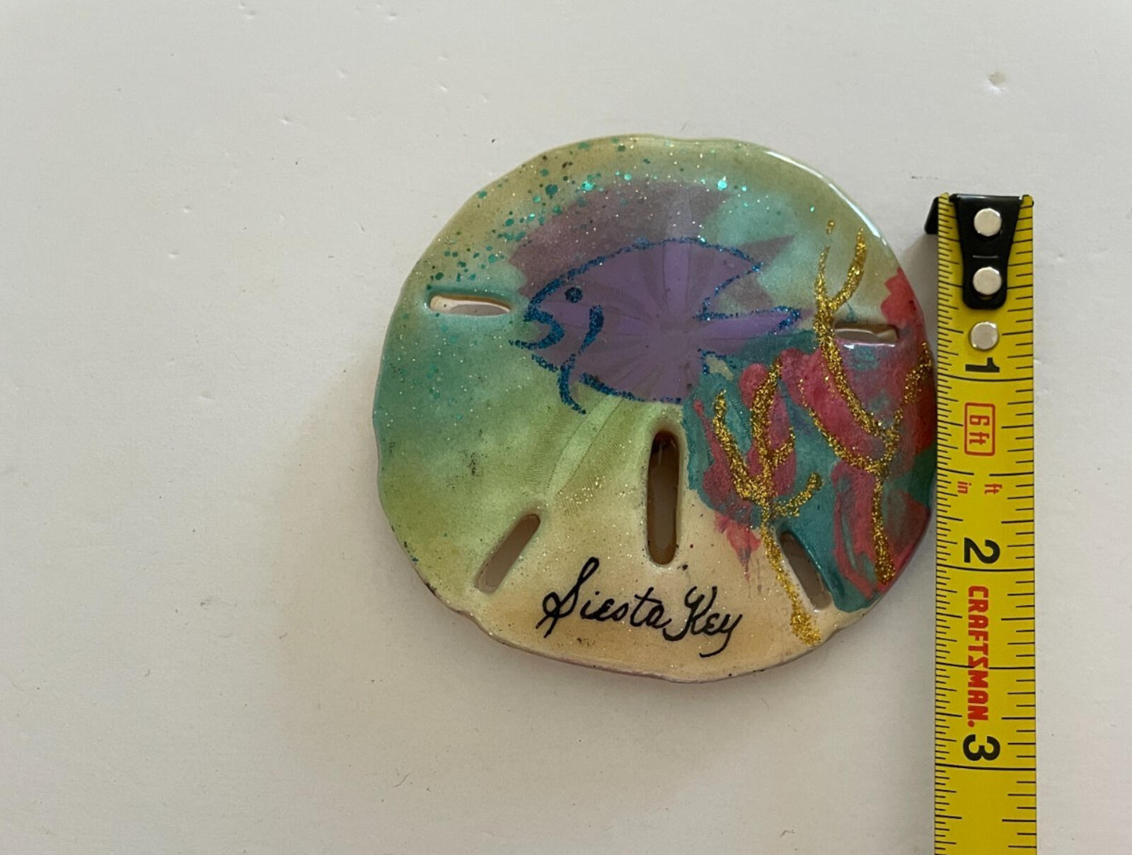 Siesta Key Painted Fish Sand Dollar Magnet - Image 4
