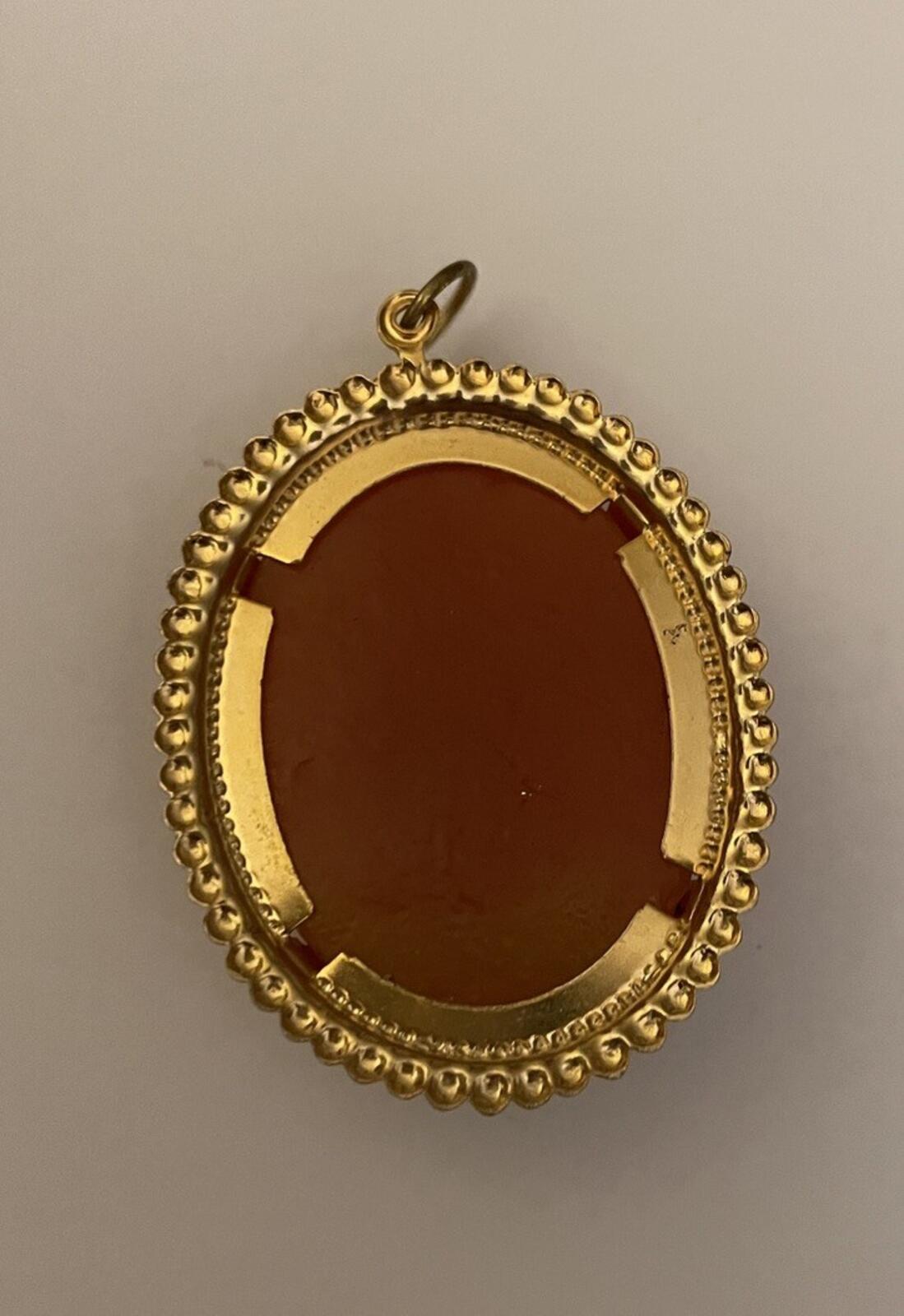 Pink And White Cameo Portrait Roman Greek Woman Standing Cameo Pendant - Image 3