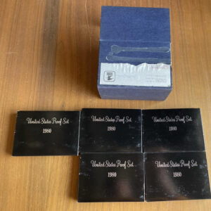 1980 Proof Sets In Original Boxes And Original US Mint Shipping Box Lot Of 5