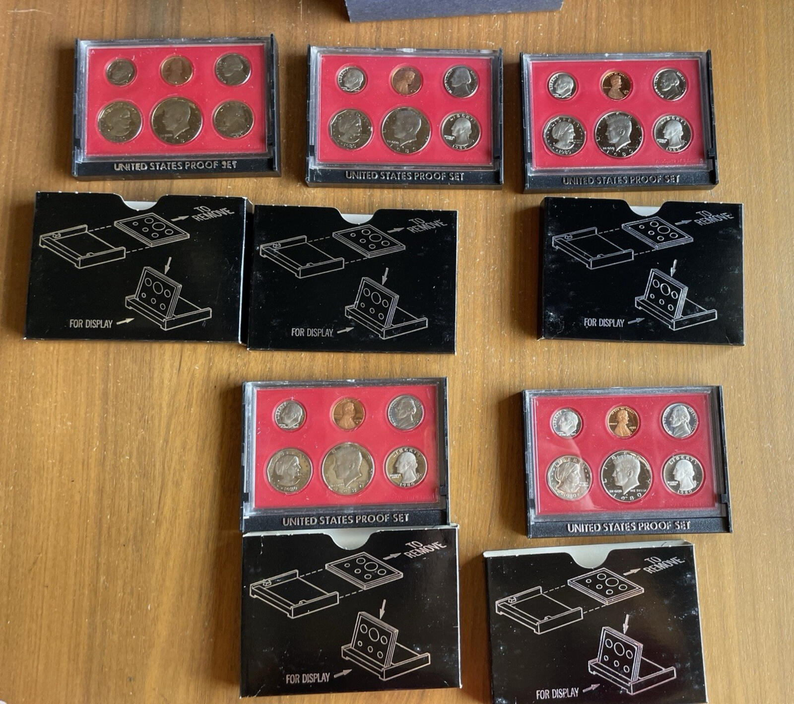 1980 Proof Sets In Original Boxes And Original US Mint Shipping Box Lot Of 5 - Image 3