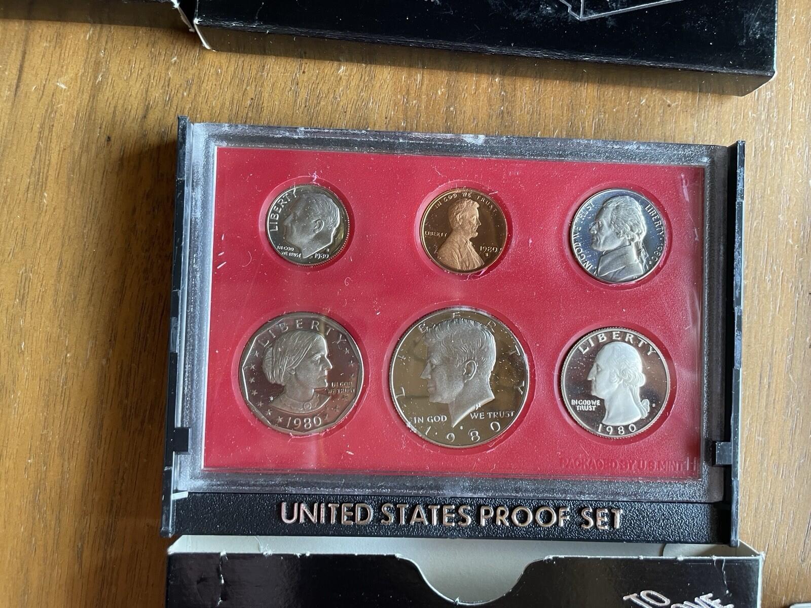 1980 Proof Sets In Original Boxes And Original US Mint Shipping Box Lot Of 5 - Image 5