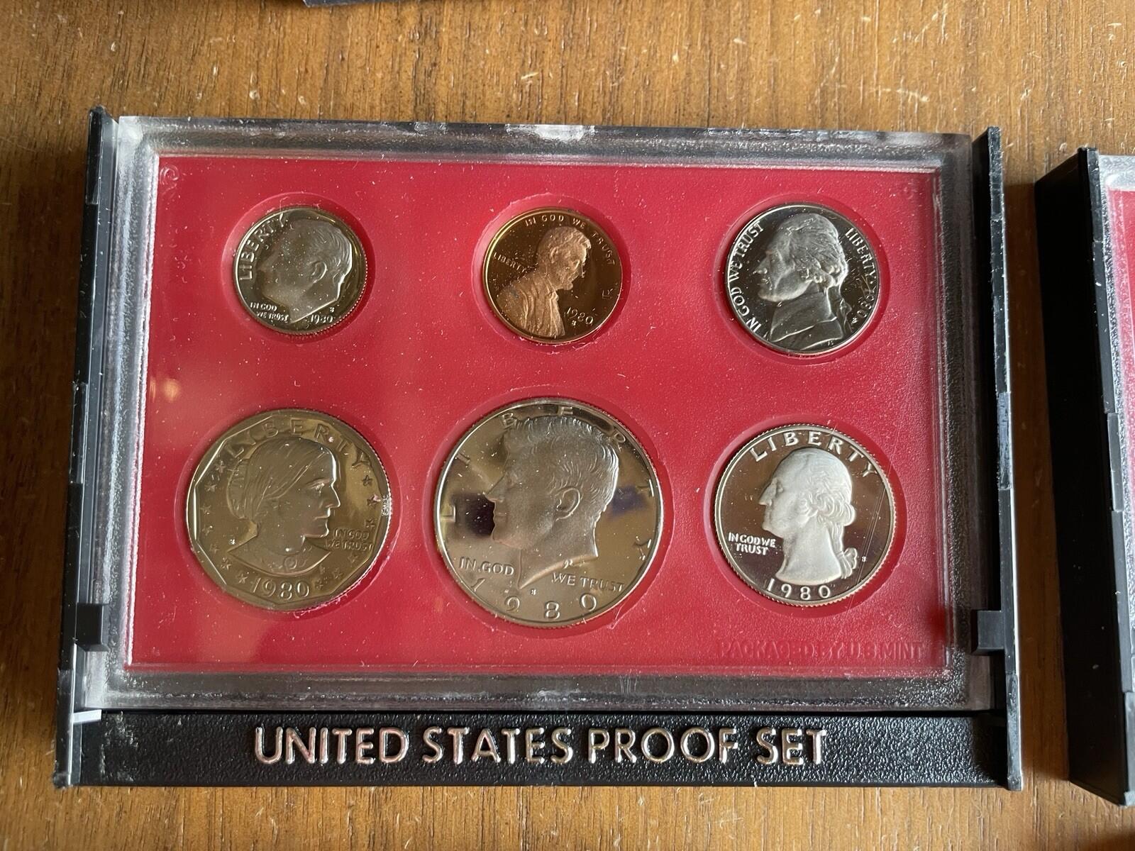 1980 Proof Sets In Original Boxes And Original US Mint Shipping Box Lot Of 5 - Image 11
