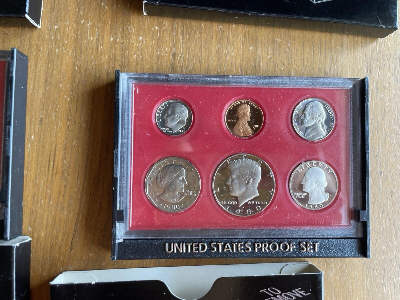 1980 Proof Sets In Original Boxes And Original US Mint Shipping Box Lot Of 5 - Image 13