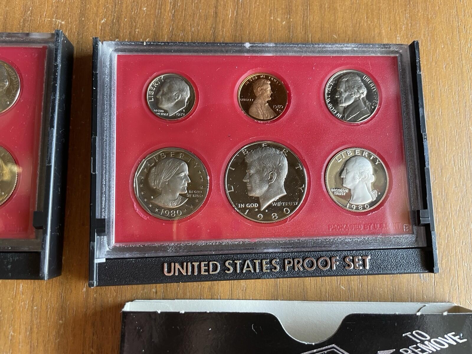1980 Proof Sets In Original Boxes And Original US Mint Shipping Box Lot Of 5 - Image 14