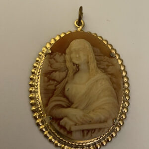 Pink And White Cameo Portrait Woman Cameo Pendant