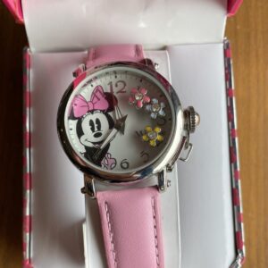 Minnie Mouse With Flowers Watch Pink Band Disney Women's NOS