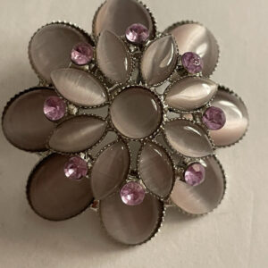 Lavender Gemstone Purple Flower Brooch Pin