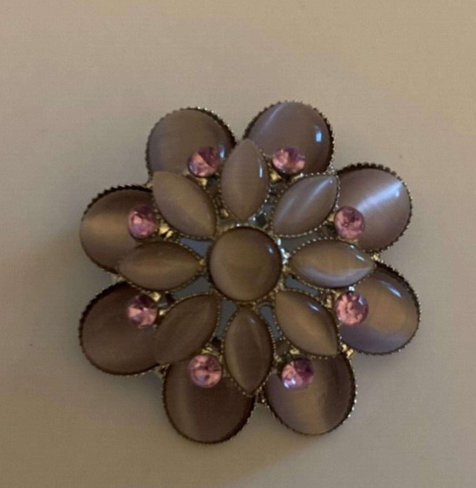 Lavender Gemstone Purple Flower Brooch Pin - Image 3