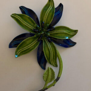 Blue And Green Flower Brooch Pin