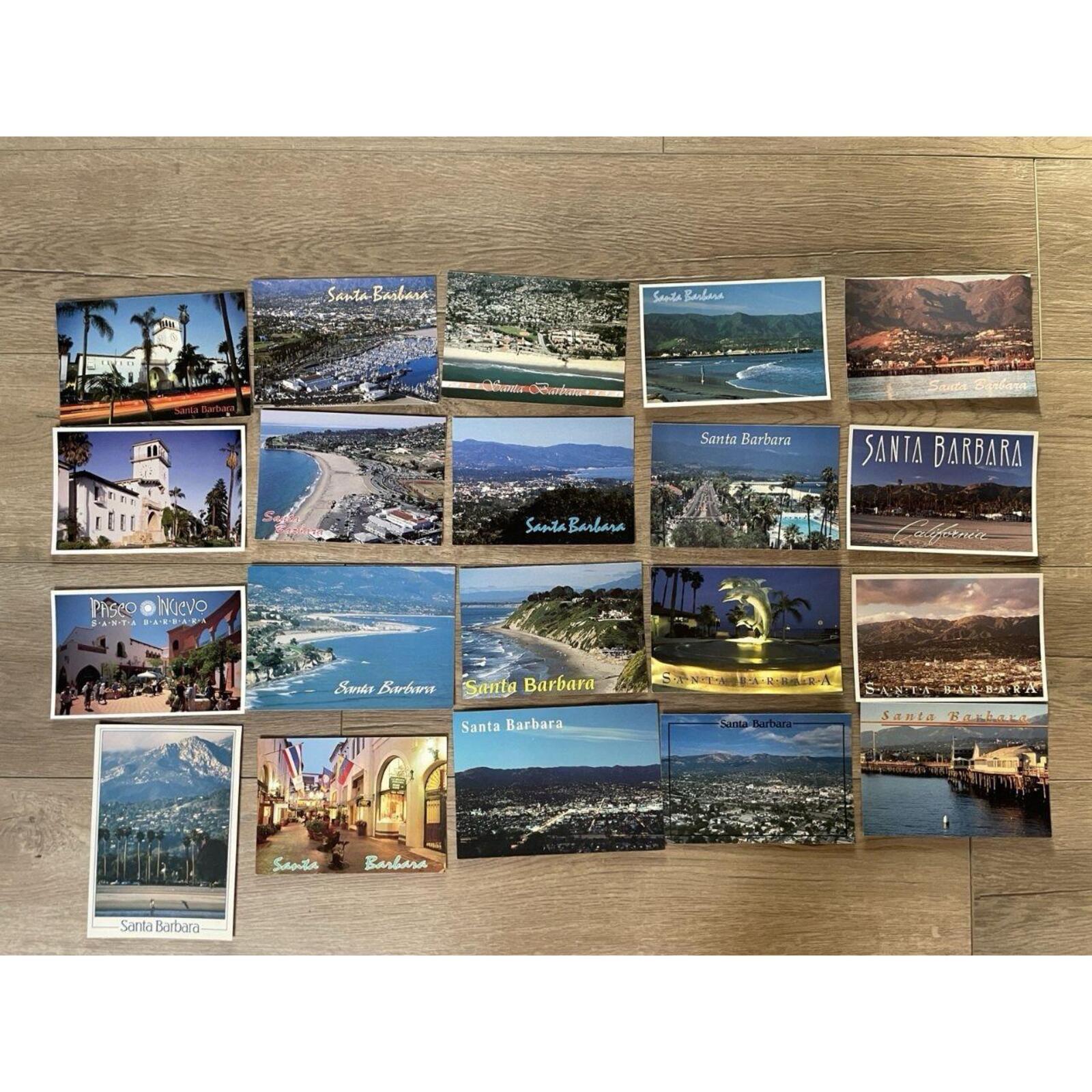 Santa Barbara California Postcard Lot Of 20 Continental Size Postcards