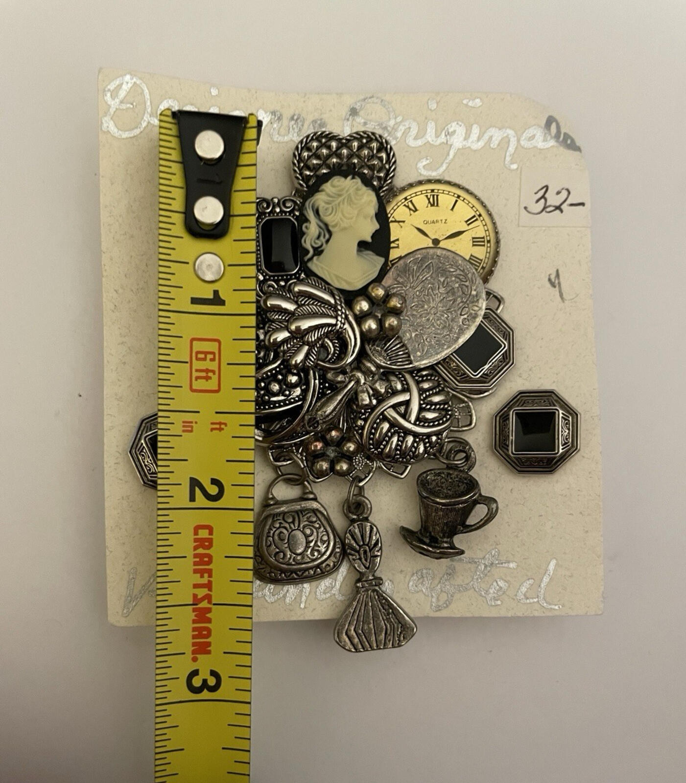 Designer Originals Vt Handcrafted Pin Brooch With Charms And Earrings Set - Image 4