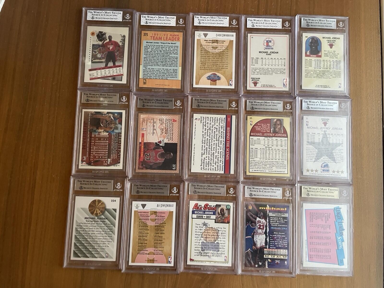 Michael Jordan BGS Graded Basketball Card Lot Of 15 Grades 5 - 9.5 - Image 2