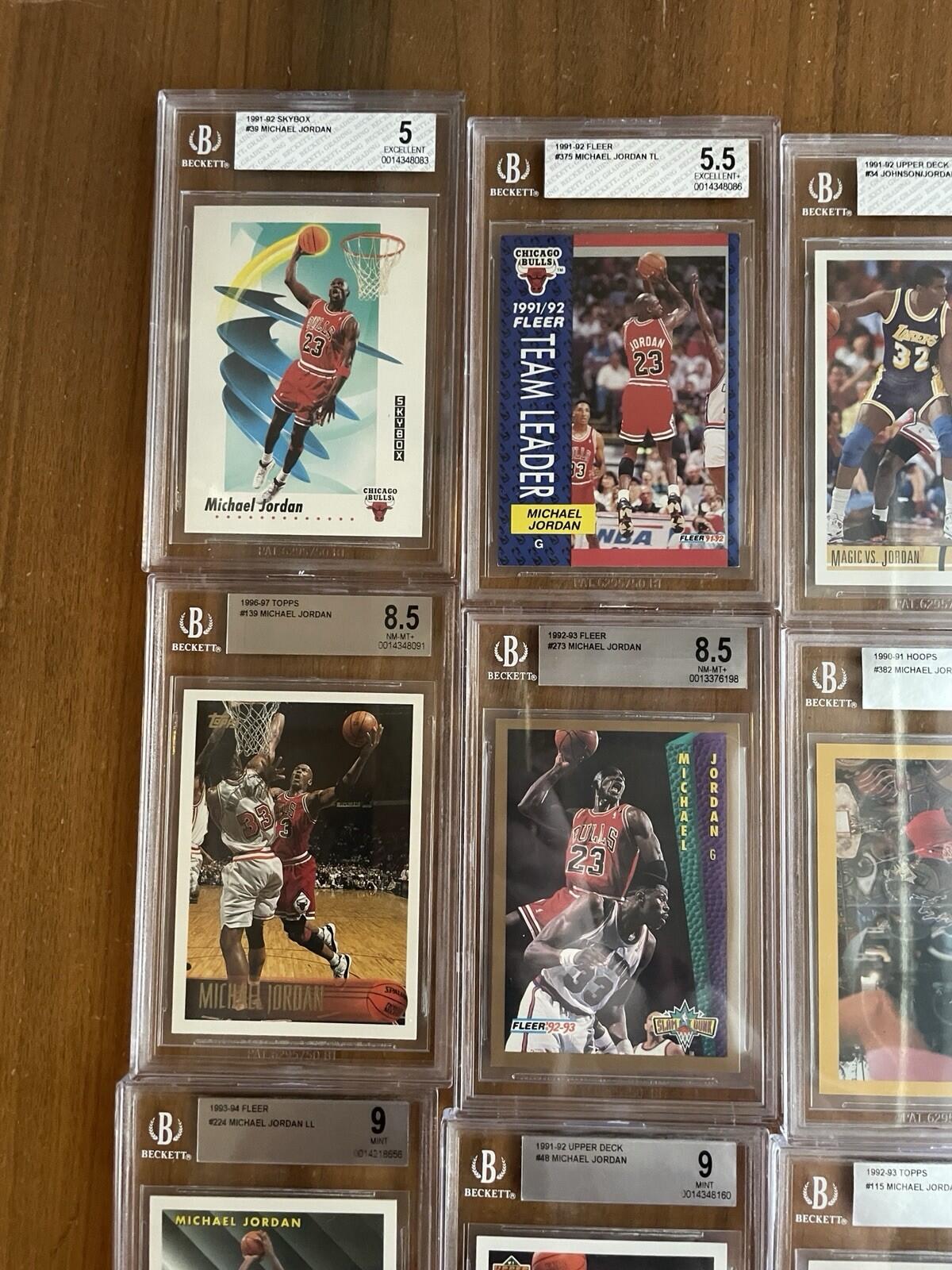 Michael Jordan BGS Graded Basketball Card Lot Of 15 Grades 5 - 9.5 - Image 3