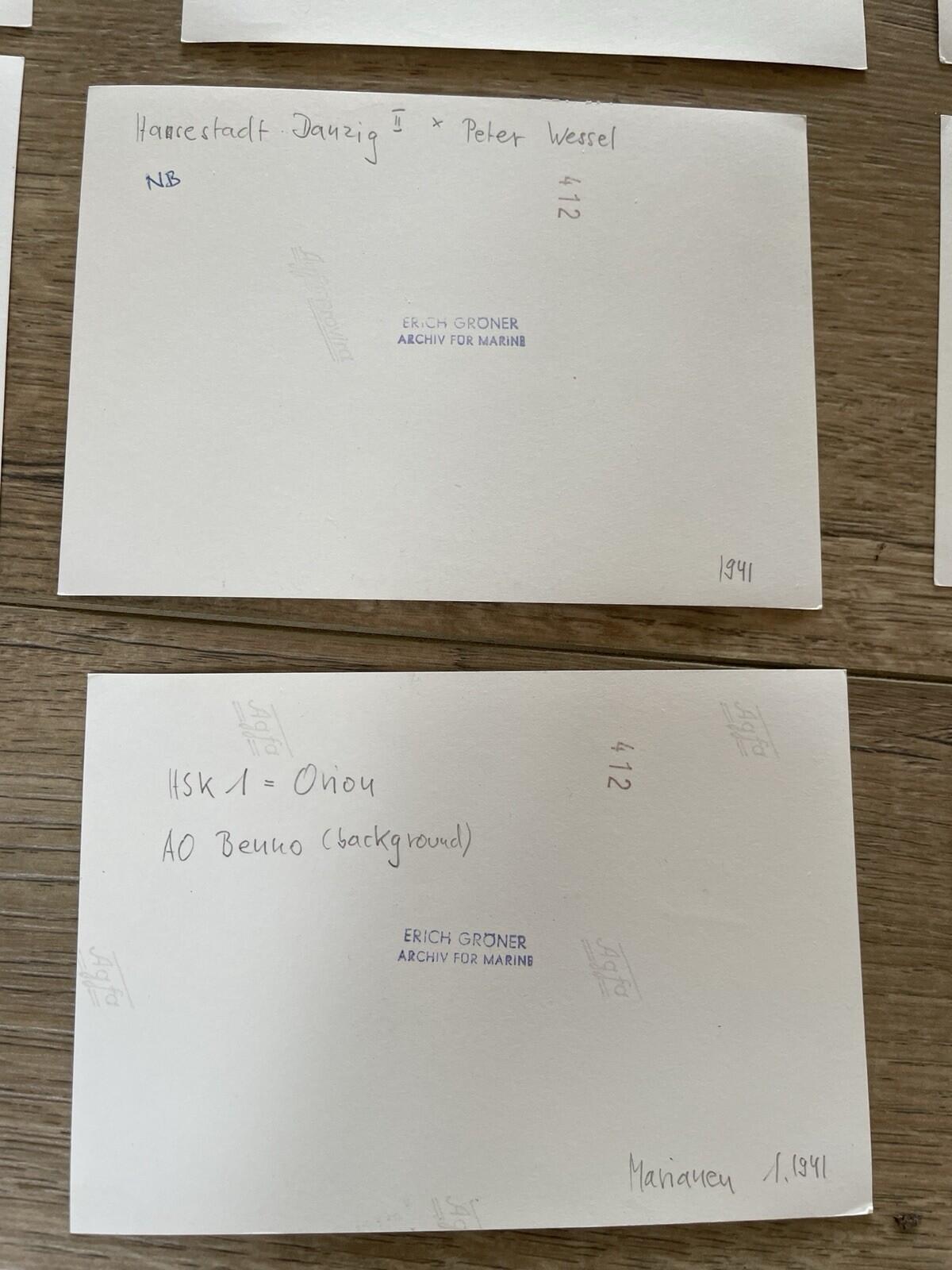 WWII German Naval Ship Photos Erich Gröner Archive HSK Orion Thor Kome Lot of 14 - Image 14