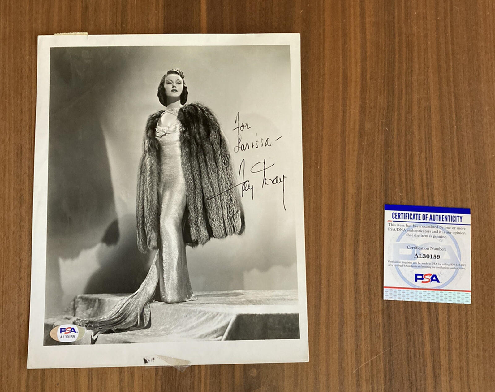 Fay Wray Photo Signed Autographed Photograph PSA Authenticate Movie Star Photo