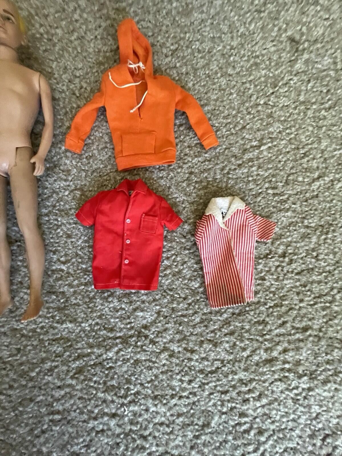Vintage Barbie Doll Vintage Ken Dolls Lot Brunette Flocked Hair 1960's Clothes - Image 7