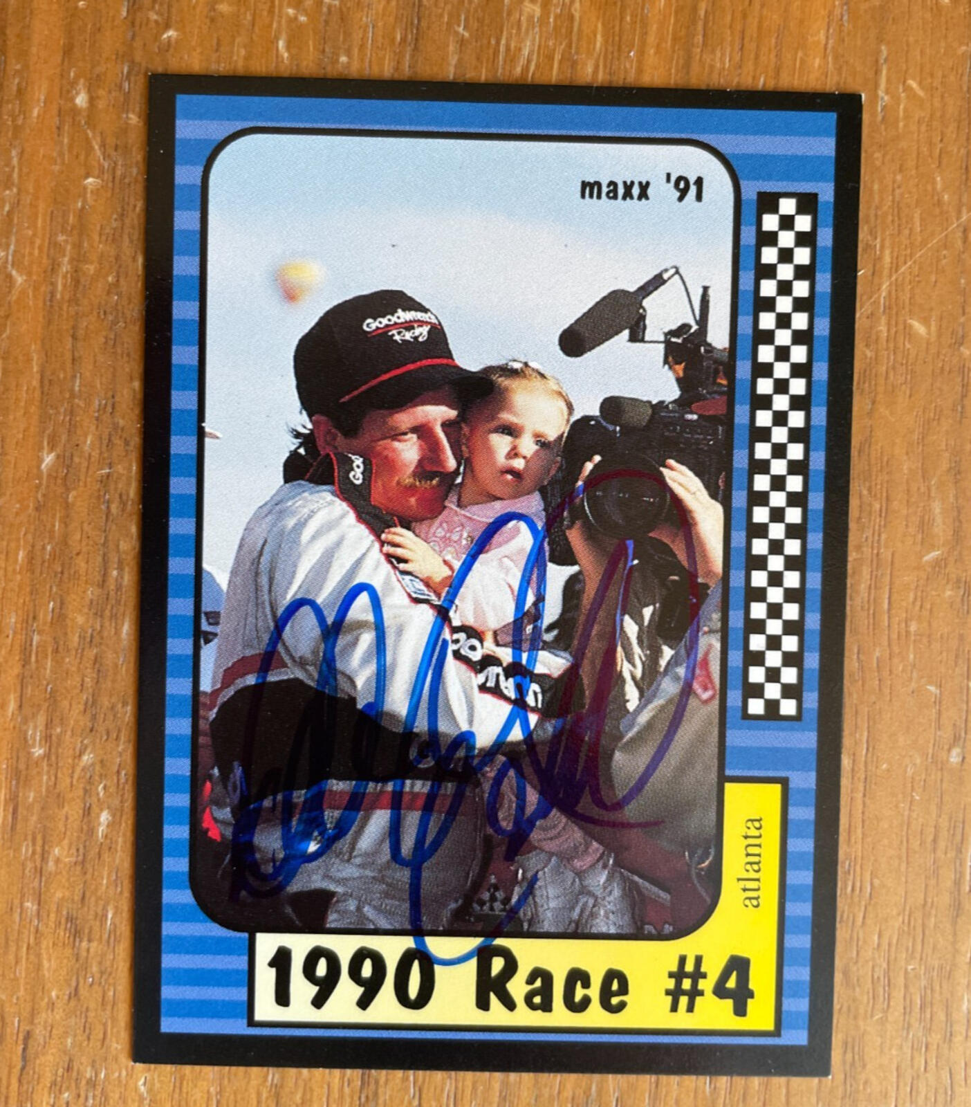 Dale Earnhardt #3 NASCAR Racing Signed Card MAXX 1990 Race #4 Card #173 Auto