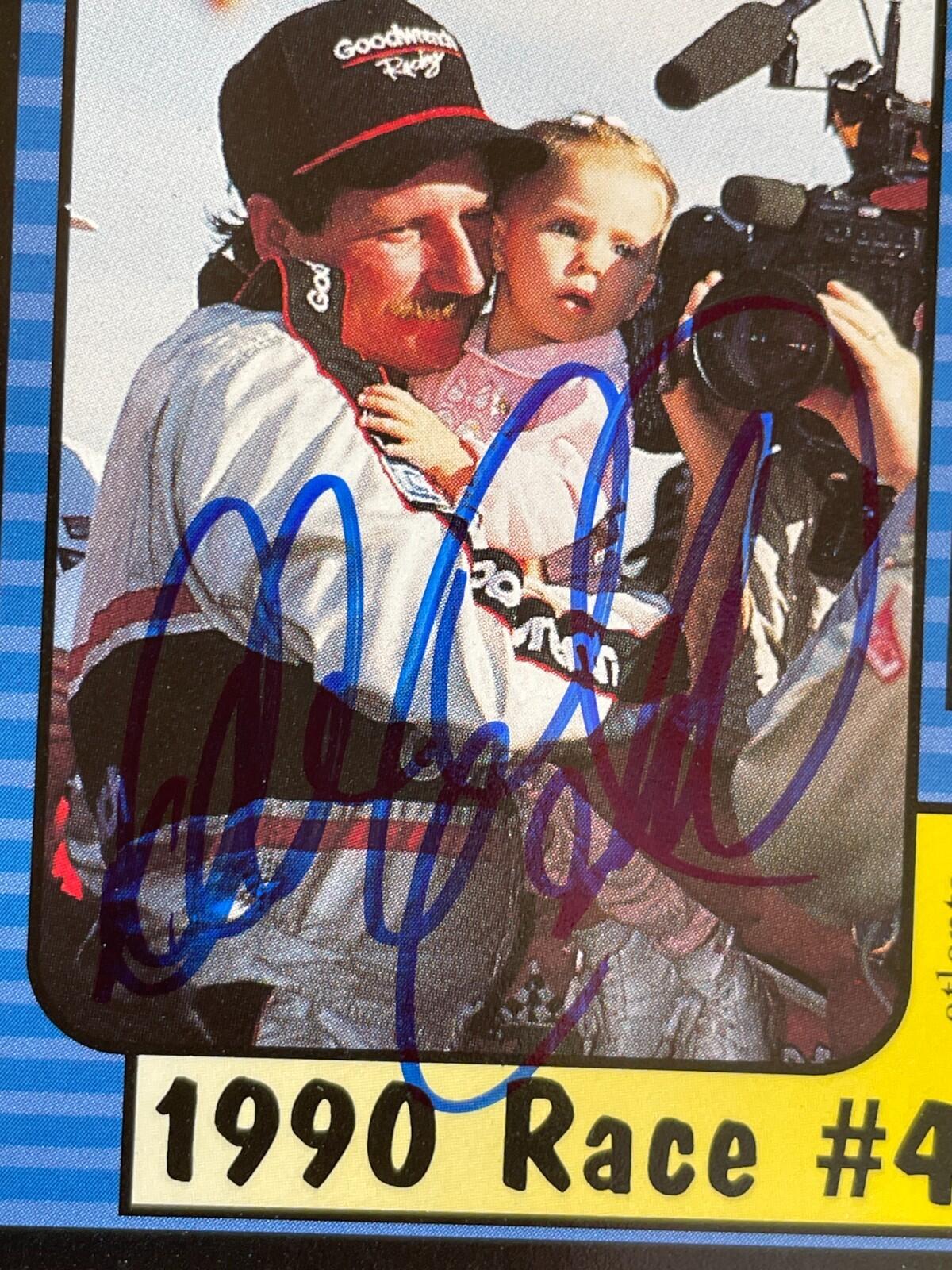 Dale Earnhardt #3 NASCAR Racing Signed Card MAXX 1990 Race #4 Card #173 Auto - Image 2