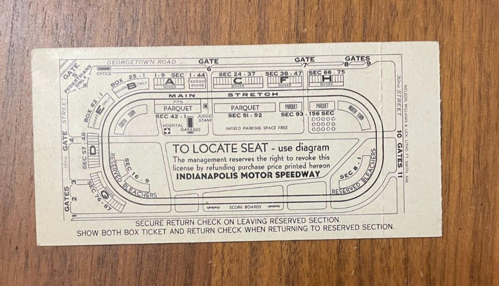Indianapolis 38th Annual 500 Miles Sweepstakes Ticket Stub May 31 1954 Vintage - Image 2