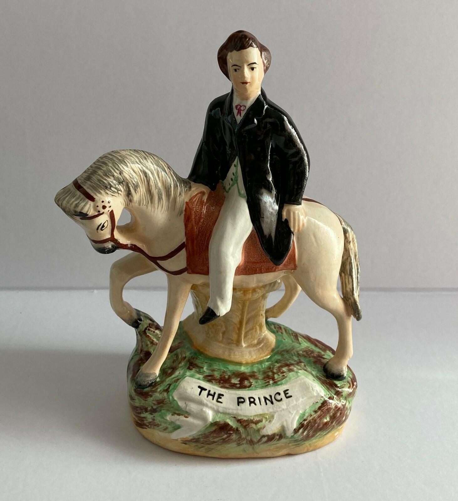 Antique Staffordshire Ware The Prince Statue Figure England 1850's