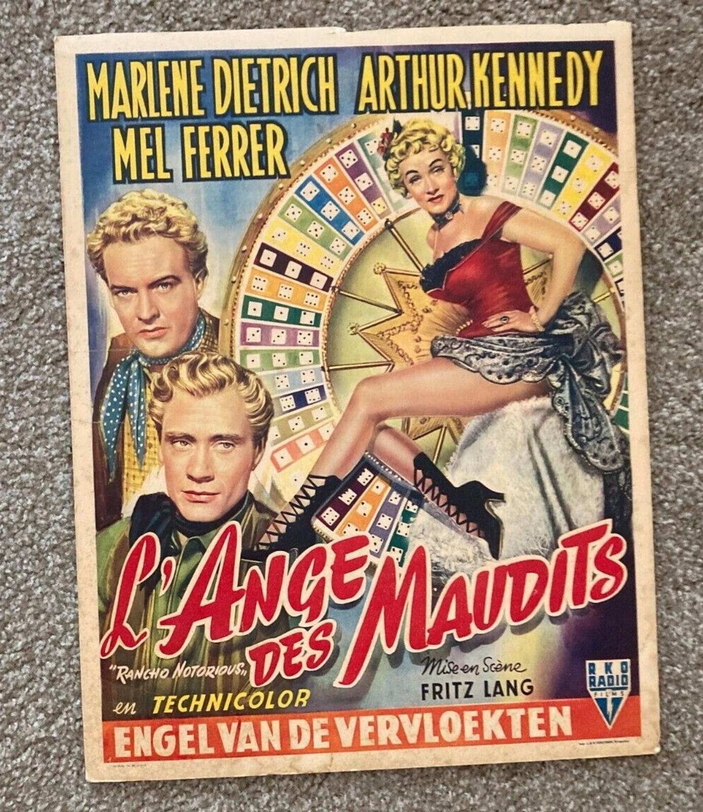 Marlene Dietrich Mel Ferrer L'Ange Des Maudits French Movie Poster Rancho