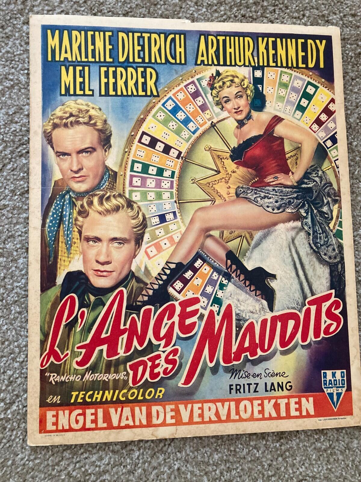 Marlene Dietrich Mel Ferrer L'Ange Des Maudits French Movie Poster Rancho - Image 2