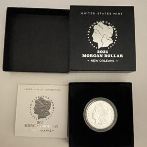 2021 New Orleans Morgan Silver Dollar Coin Uncirculated O Privy Mark COA And Box