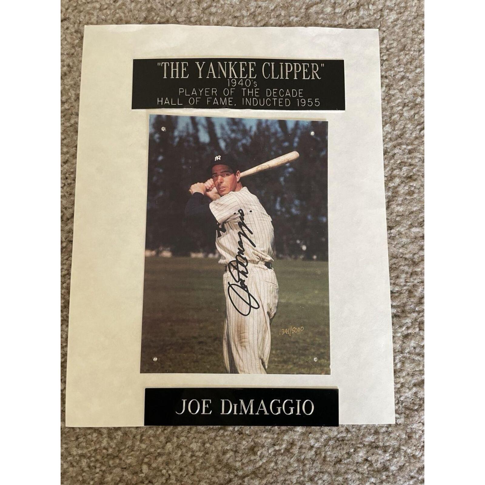 Joe Dimaggio Autographed Photo With Certificate Of Authenticity Numbered - Image 4