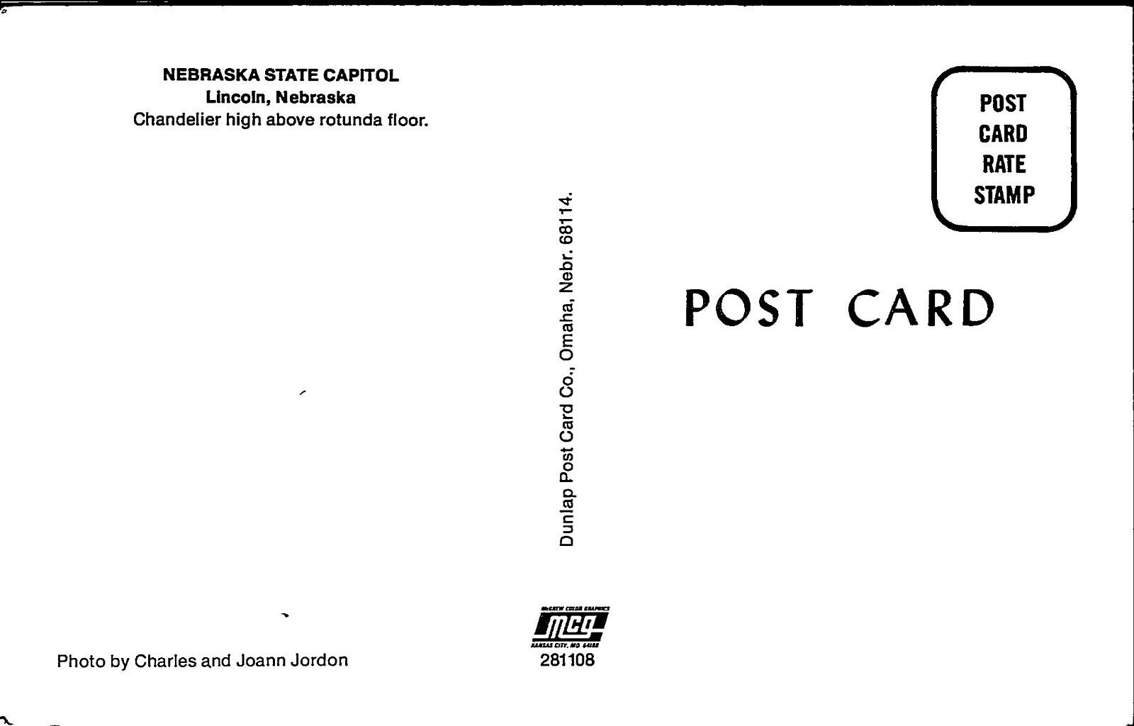The Rotunda Nebraska State Capitol Lincoln Nebraska Postcard Unposted - Image 2